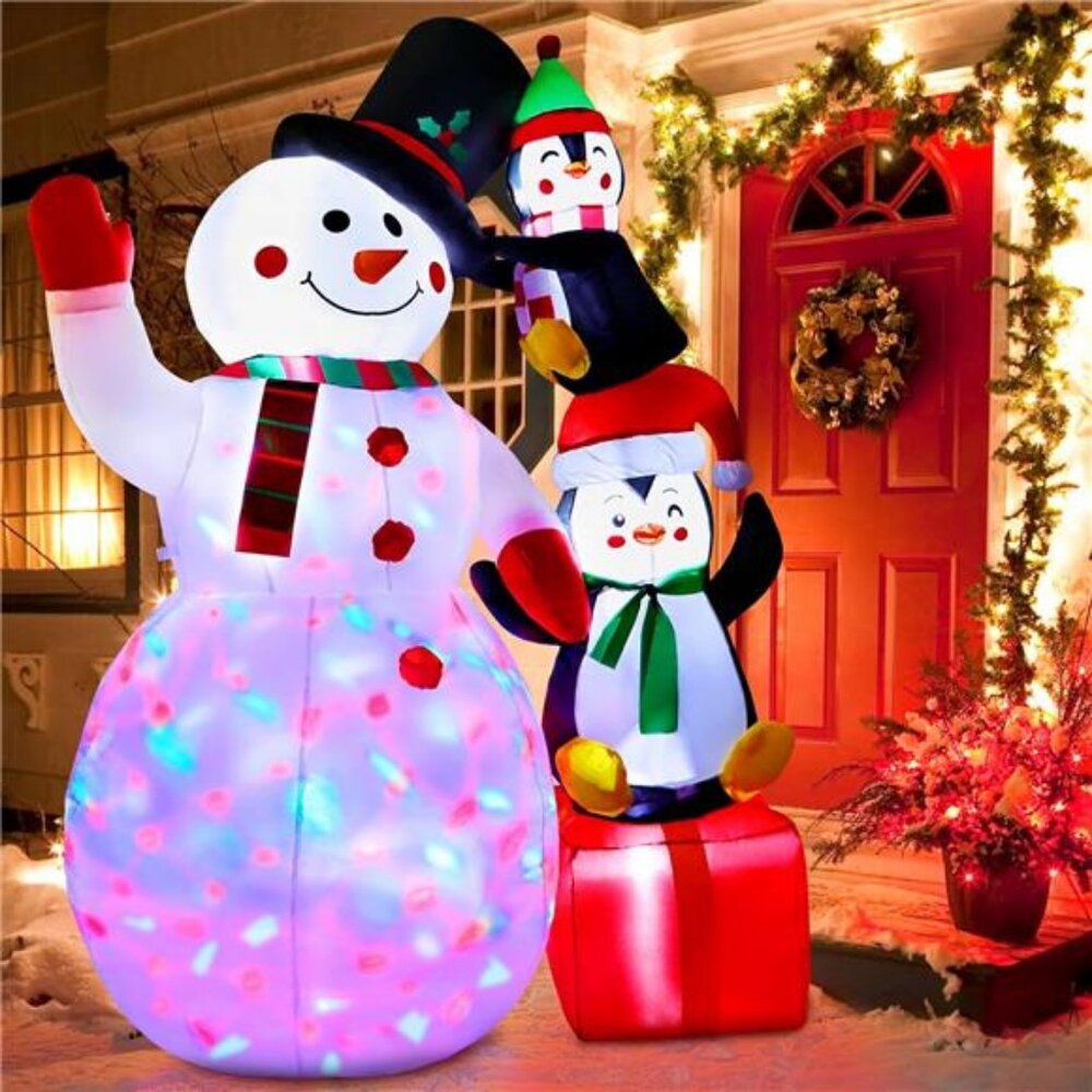 6ft Christmas Inflatables Outdoor Christmas Decorations, Cute Inflatable Snowman